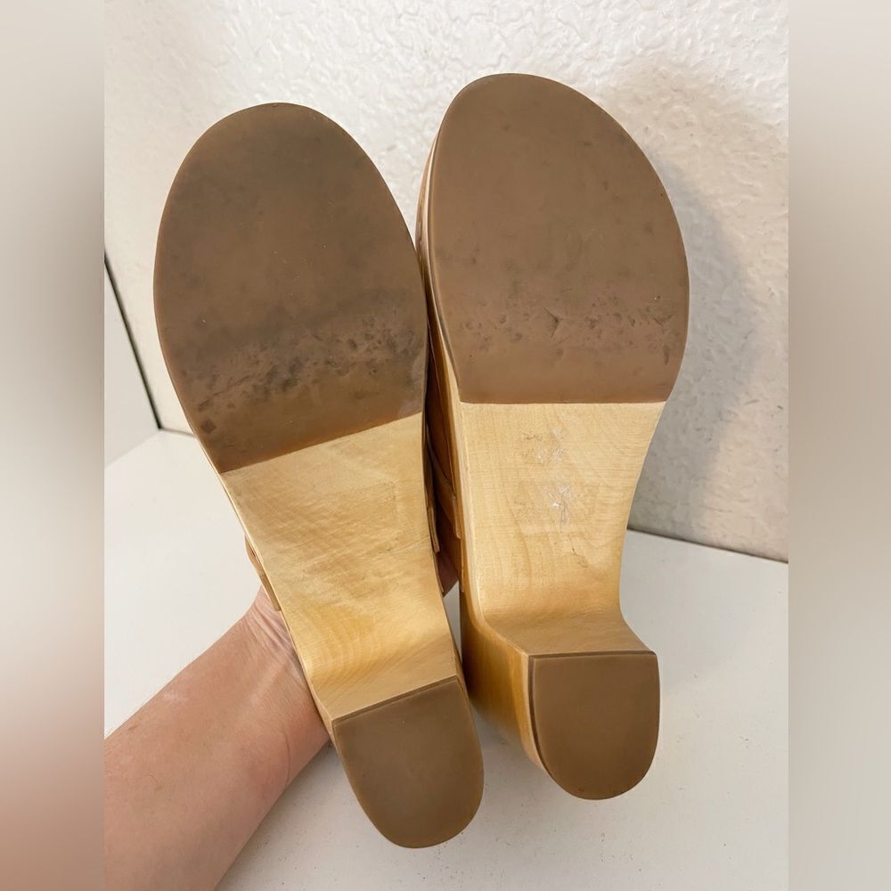 Loeffler Randall Roberta Leather Wooden Clogs Shoes with Tassels Sz. 9 - Picture 11 of 17